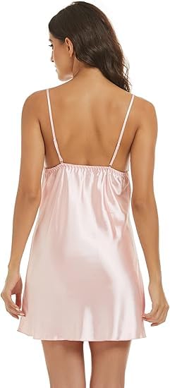 Image of Noty Women's- 2 Pc Hot & Sexy Nightwear Set- Satin - Sexy Lace Chemise with Kimono Robe