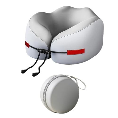 Almohada cervical para avión, cómoda almohada de avión, soporte para el cuello, cojín ergonómico de espuma viscoelástica, reposacabezas para adultos y niños, durmiendo, siesta, trabajo, viajes largos