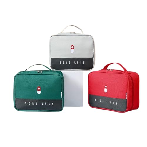 SANTALON Medicine Pouch First Aid Kit Bag for Travel, Home, Camping, Sports & Emergency | Large Capacity | Outdoor Travel Make Up Box Organizer | Storage with Handle, Portable Medical Box [Assorted]-image-17