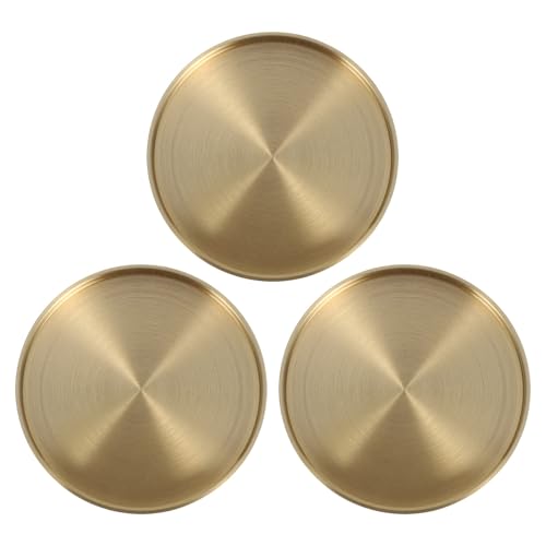 CALLARON Posavasos de Latón 6.6 Cm 3 Piezas para Bebidas, Resistentes al Calor, Almohadillas Decorativas para Mesa de Comedor, Accesorio Multifuncional para Hogar y Oficina