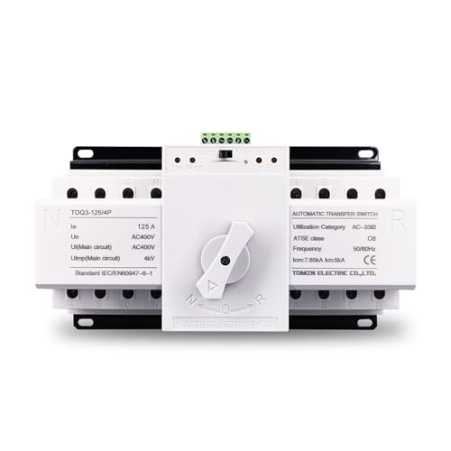 Conmutador ATS 4P 125A trifásico para mantener la luz de casa con generador y placas solares