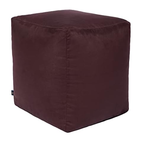 Loft 25 Bean Bag Faux Suede Cube Footstool | Indoor Living Room BeanBag Footrest Seat | Water Resistant | Durable & Comfortable | Ergonomically Designed Pouffe (Saddle) Cover