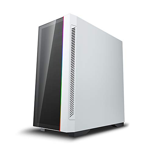 DeepCool Matrexx 55 V3 White Case ATX USB 3.0 PC Gaming 0.6MM SPCC Front Tempered Glass 1*Strip RGB Rainbow Addressable SYNC 5V ADD-RGB Pannello Laterale in Vetro Temperato (AxPxL 480x446x210 mm)