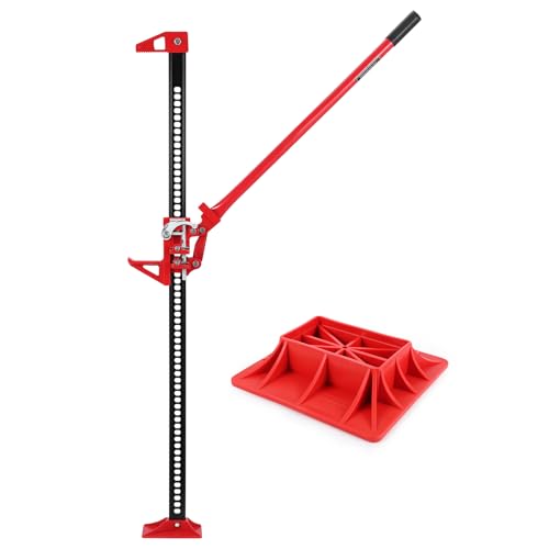 Farm Jack 33 Utility High Lift Farm Jack with Base 7000 LBS Capacity Ratcheting Off Road Utility Jack Adjustable Lifting Height 5.12-25.39 for Tractor Truck SUV Bumper Lift