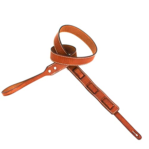 Walker And Williams M-14 Sangle de selle en cuir grainé pour mandoline, mandola, bouzouki ou ukulélé Marron - Les Beatles, Paul McCartney, John Lennon, RIngo Starr, George Harrison Walker And Williams M-14 Sangle de selle en cuir grainé pour mandoline, mandola, bouzouki ou ukulélé Marron