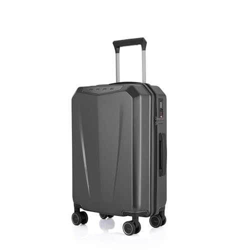 Image of Rare Rabbit Gallardo Cabin Size Matte Grey Hard Trolley Bag Polycarbonate Antiscratch Travel Suitcase with 8 Silent Wheels and a Sturdy TSA Lock - Luggage for Men & Women