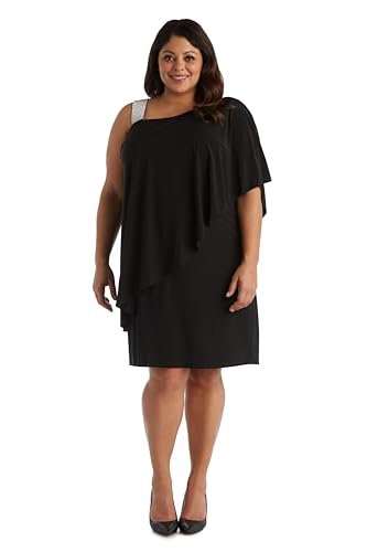 Image of R&M Richards Women's Asymmetrical Elegance Cocktail Dress
