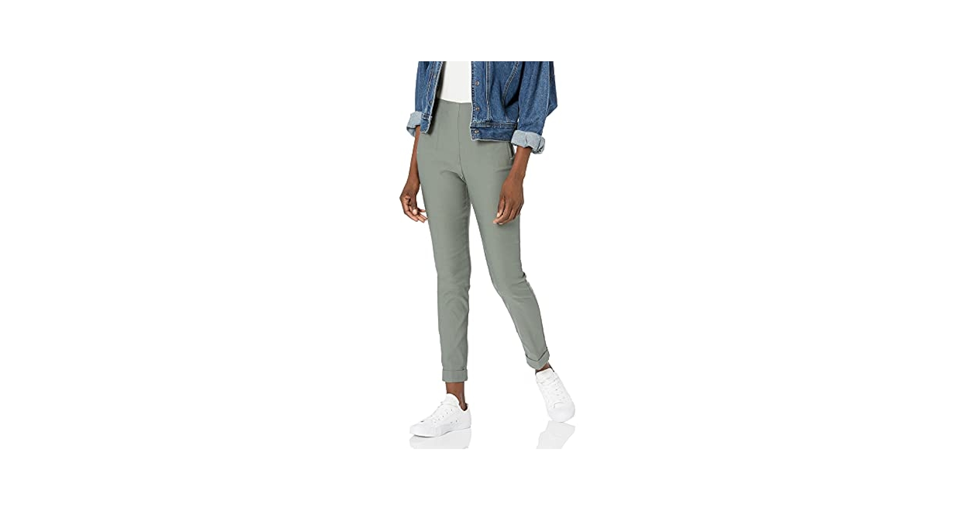 Tribal Women's Highrise Pull ON Cuffed Ankle Pant, DKLAUREL