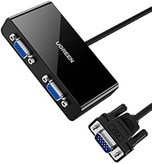 UGREEN VGA Splitter Male to Female Monitor Switch Box SVGA Y Splitter 1 PC to 2 Monitor VGA Adapter 1920 x1440 @60Hz Full HD 1080P for Laptop, CCTV, Projector, HDTV Display with 1M Video Cable