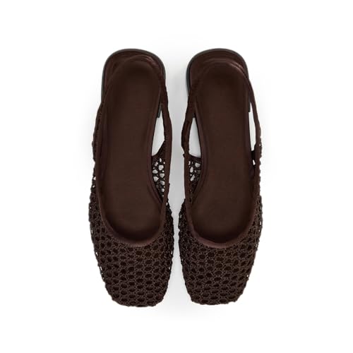 Slingback Flats for Women Breathable and Comfortable with Square Head Elegant Dress Shoes for Dating and Party Popular Style4