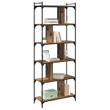 vidaXL Bibliothèque Bois ancien 76 x 32 x 192 cm Bois d'ingénierie, Étagère élégante, meuble rectangulaire, solution moderne de rangement, solide unité pour salon