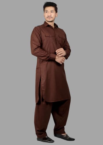 Image of K-ROYALS Full Pathani Suit for Mens /Cotton Blend Pathani kurta payjama set for mens