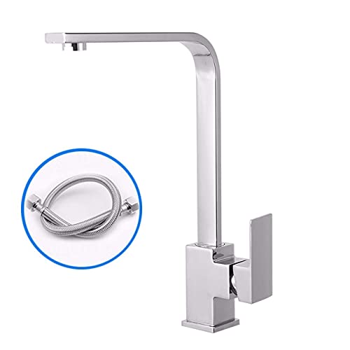 Robinet de cuisine en acier inoxydable au design épuré avec mitigeur chaud et froid durable