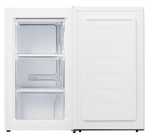 PKM GS61E Gefrierschrank 61 Liter Nutzinhalt | Weiß | Flüsterleise mit 38 dB | Wechselbarer Türanschlag | 4 Sterne Gefrierfach | Energieeffienzklasse E | Gefrieren | Freistehend