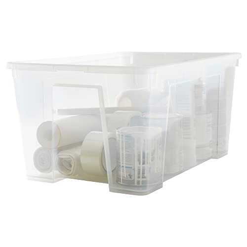 Boîte avec couvercle SAMLA 45 l transparente pour optimiser le rangement