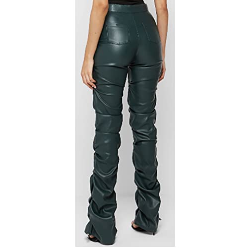 Leggings simili cuir push up et taille haute pour silhouette galbée - 6