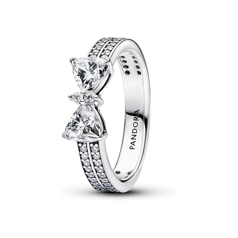 Pandora Women's Sterling Silver Ring with Cubic Zirconia Cover