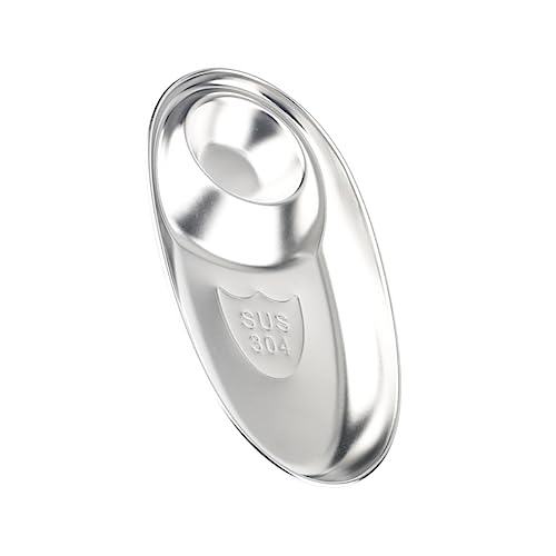 VINTORKY 1pc Appetizer Plate Chip and Dip Platter Chips and Dip Platter Divided Serving Tray Sauce Dipping Bowl Chip & Dip Serving Dish Serving Dipping Plate Snack Bowls Ketchup Dish Silver