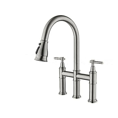 Robinet de cuisine en laiton anti-calcaire double commande eau chaude