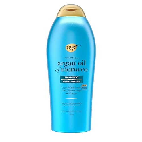 OGX Renewing Argan Oil of Morocco Shampoo – Strengthens and Repairs Dry, Damaged Hair – Paraben-Free, Sulfate-Free – 25.4 fl. oz