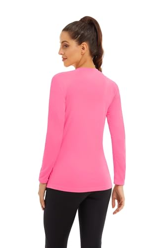 Boladeci Uv Shirts For Women Rash Guard Long Sleeve Swimsuit Upf 50+ Sun Protection Spf Clothing Casual Plain Workout Athletic Swim Top Rose Red L thumb #5