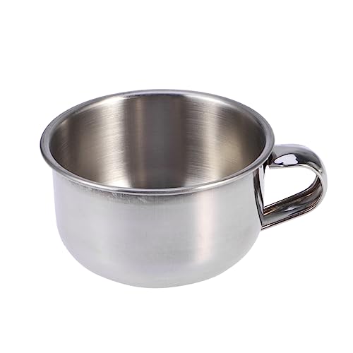 BESTYASH 1Pieza Taza De Afeitar De Inoxidable Con Bol De Afeitar Duradero Para Hombre Para Afeitar y Jabón
