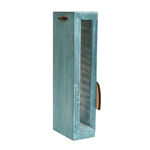 Image of Aakriti Art Creations Madhubani Art Wooden Towel Holder Stand | Happy Elephant Wall Mounted Towel Rack | Matte Finish Blue Wall Mounted Towel Holder for Bath & Wash Area