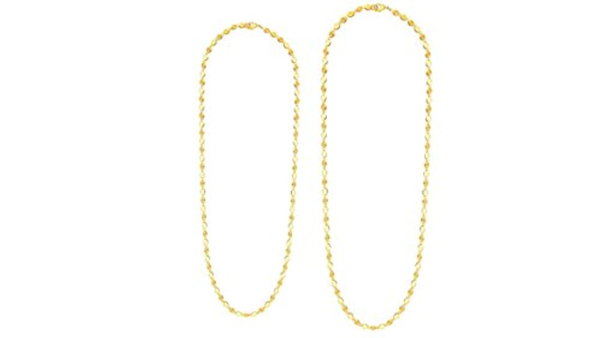 24K Gold Plated Link Necklace Combo Gift Pack of 2