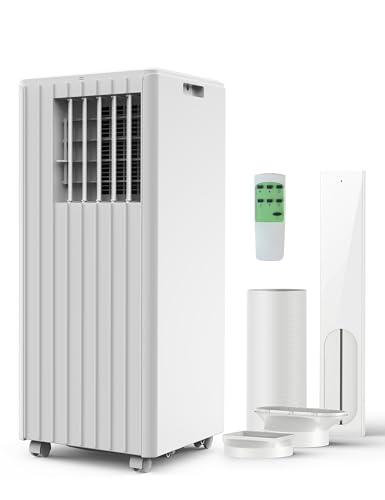Image of Garvee 8000 BTU Portable Air Conditioner, Complete Window Kit & Remote Included - Easy Setup, Cools 350 Sq. Ft Rooms, 24-Hr Timer, Sleep Mode, Quiet Operation, White