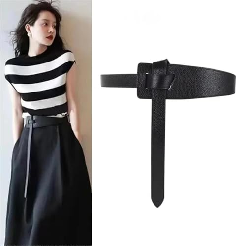Rfmfkkg Knot Soft Leather Long Waistband Female Waist Wide Coat Corset Belts For Women Clothing Accessories2