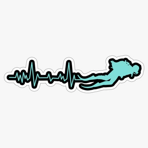 Image of Heartbeat Line Sleep Sticker ECG Flatline Humor Vinyl Decal Waterproof 5 Inch Minimalist Relax Rest Mode Sticker for Laptop Water Bottle Phone Aesthetic Gift