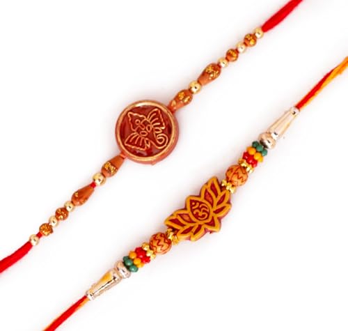 Rakhi para hermano set de 2 con tarjeta ideal para celebrar el tradicional Raksha Bandhan