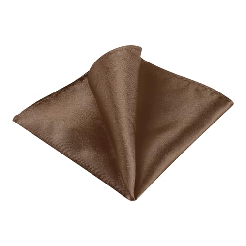 Allegra K Mens Pocket Squares Handkerchiefs Solid Color for Wedding Party One Size Coffee