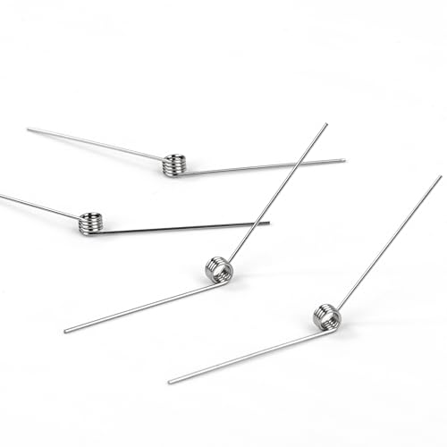 GUNGY 10 sztuk Sprężyny skrętne ze stali nierdzewnej średnica drutu 0,4 mm średnica wewnętrzna 2 mm długość ramienia 20 mm kąt 135° 4 obrót w lewo 0,4 x 2 x 20 mm