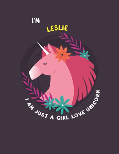 Leslie: Unicorn Notebook Personal Name Wide Lined Rule Paper | Notebook The Notebook For Writing Journal or Diary Women & Girls Gift for Birthday, For Student | 162 Pages Size 8.5x11inch