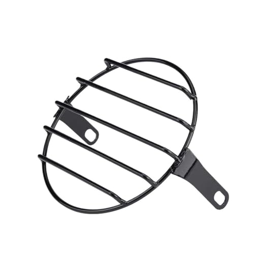 Couvercle protection grille phare moto universel en métal noir pour boîtier de phare rond