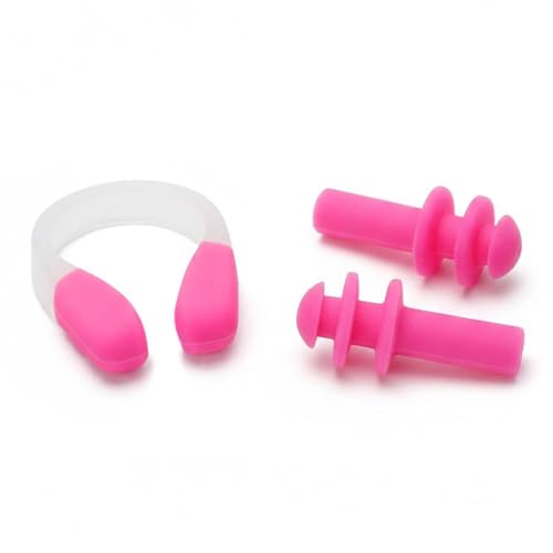 Bouchons d'oreilles et pince-nez natation enfant rose étanche piscine