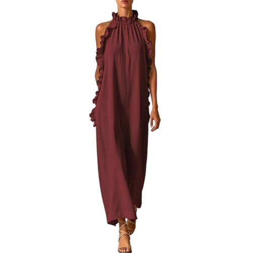 Robe longue femme en lin mélangé de qualité premium