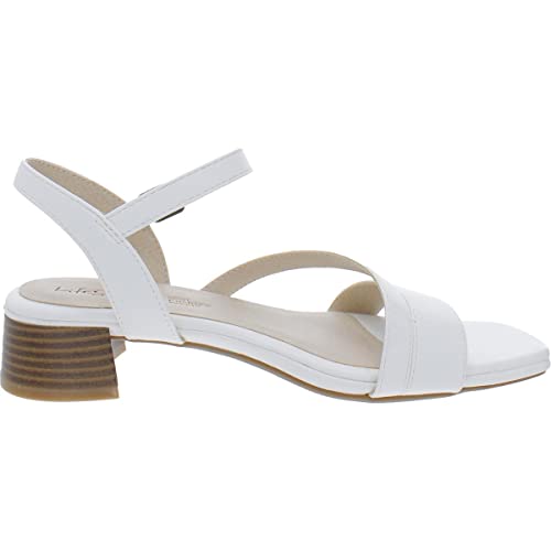 Lifestride Women's Julep Ankle Strap Sandal Heeled, White, 7.5 #TOP2