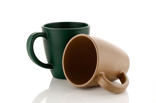 Image of Clazkit Earth Friendly Statement Coffee Mug Set of 2 Cups and Mugs Made with Rice Husk /Cup /Microwave Safe Mugs[Reheat Only] Cute Mugs for Gift