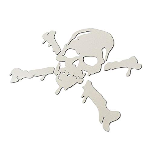 ドクロステッカー スカルC3 ブラッディ 白 大(21.3cm×18cm)