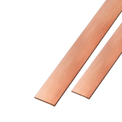 SHOUCAN 2 Pcs T2 Copper Flat Bar, Thickness1.5Mm, Length 500Mm, Solid Copper Flat Bar for Crafts, Repairs, Industrial, DIY Metalworking,1.5×10×500mm