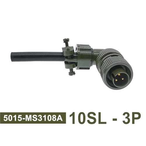 Conector circular MIL-C-5015 tipo enchufe angular MS3108 10SL-3P de 1 unidad 2