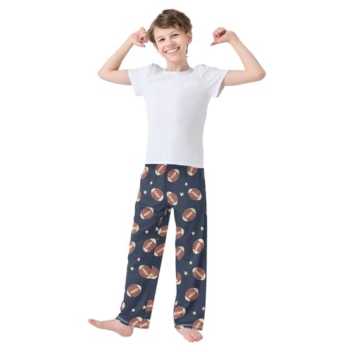 ALAZA Retro Rugby Star Ball Blue Pajama Pants Long Sleep Pant Pajama Bottoms Elastic Waist with Pockets3