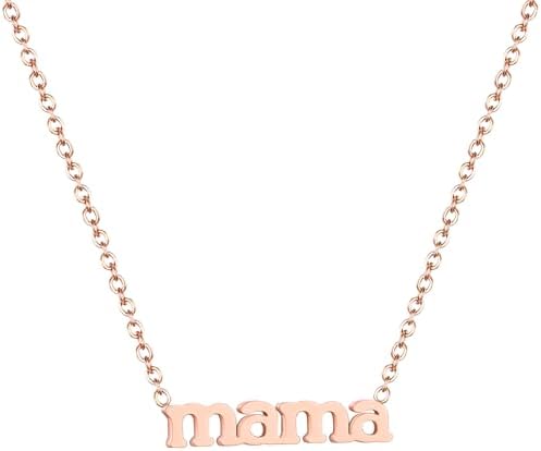 14K Gold Mama Necklace- First Mothers Day Gifts for New Mom - Hypoallergenic, Water-Resistant & Tarnish-Free - Momma Necklace for Women - For Mother to Be - Mama Gifts