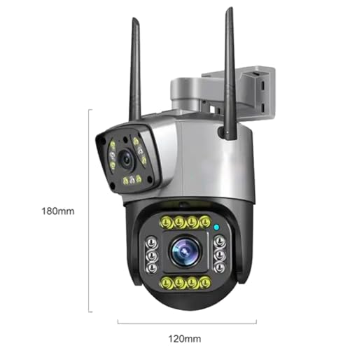 Image of Eyetech 6MP Smart WiFi Dual Lens Outdoor PTZ CCTV Camera | 360 View | Full HD | Color Night Vision | Two Way Audio | Wireless Home Security Camera with Mobile App V380 Pro (Dual Lens PTZ)