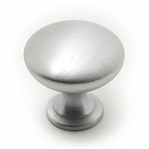 Image of Richelieu Hardware BP9041175 Copperfield Collection 1 3 /16-inch (30 mm) Brushed Chrome Functional Cabinet and Drawer Mushroom Knob for Kitchen, Bathroom, and Furniture