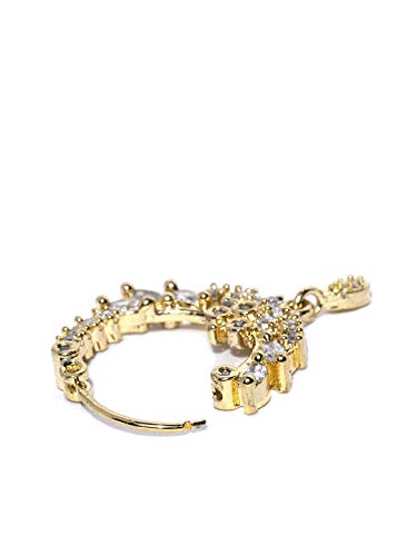 Women's American Diamond Gold-Plated Nose Ring
