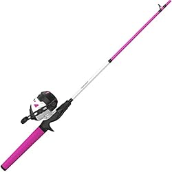 Caña De Pescar Rosa Zebco Roam - Combo de Carrete Spincast Rosa y caña de Pescar de 2 Piezas, Mango de caña ComfortGrip, Carrete de Pesca antirretroceso instantáneo, tamaño 30