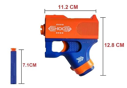 Image of Mini Foam Dart Blaster Gun Toy for Kids, Safe Soft Bullet Shooting Action Toy for Indoor Outdoor Play, Birthday Return Gift for Boys & Girls Age 3-10 Years